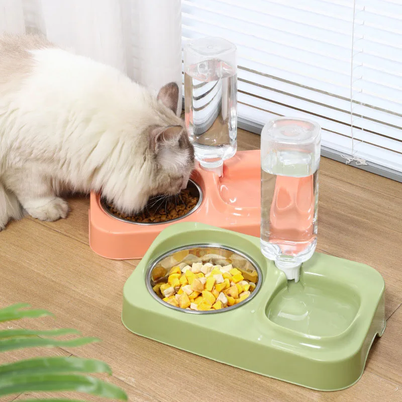 Comederos dobles en acero inoxidable para perros y gatos domesticos - imagen 2