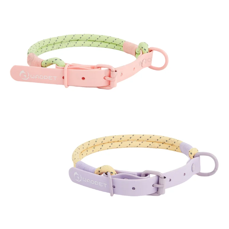 Collar de perro colorido ajustable, correa de entrenamiento para caminar al aire libre, Collar de nailon y PVC para mascotas, cuerda para perros pequeños, medianos y grandes