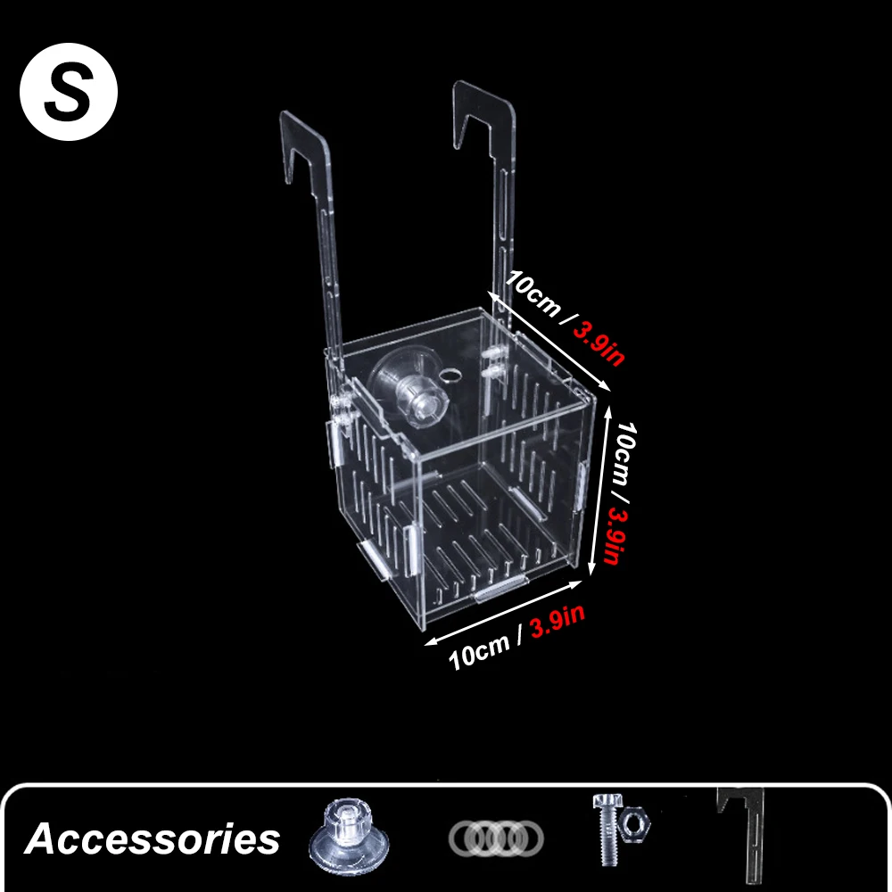 Aquarium Ornamental Fish Breeding Box Fish Shrimp Incubator Double Guppy Breeding Betta Fish Isolation Box Hydroponic Plant Box - imagen 4