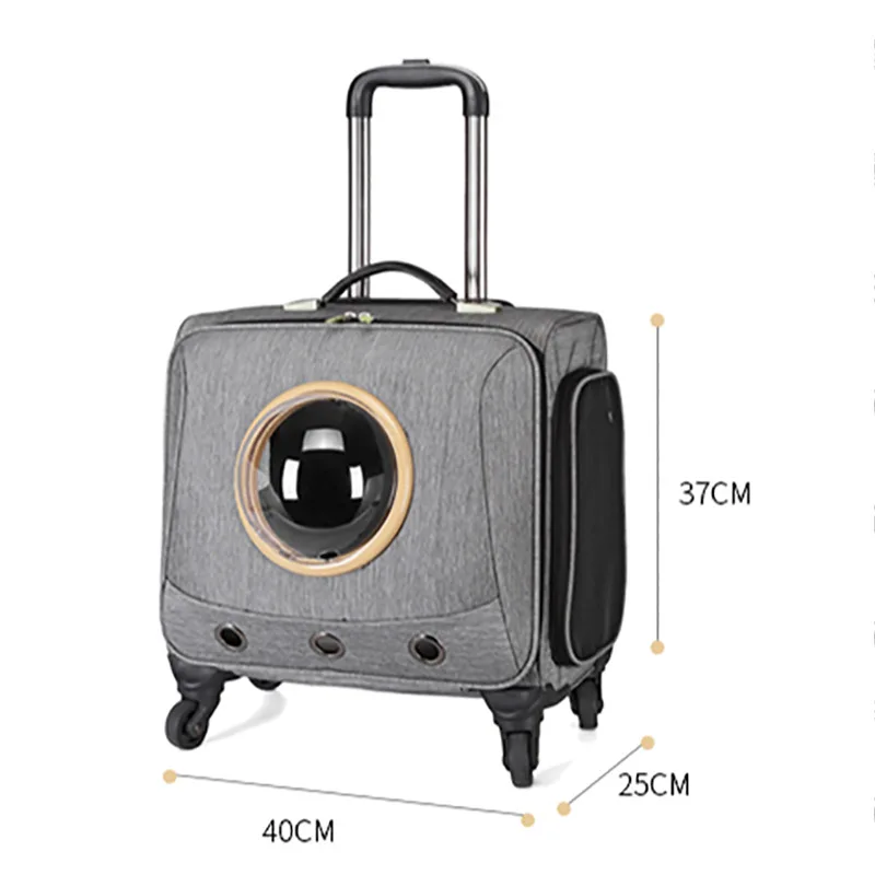 Transportín con ruedas para gatos bolsa transpirable de gran capacidad - imagen 3
