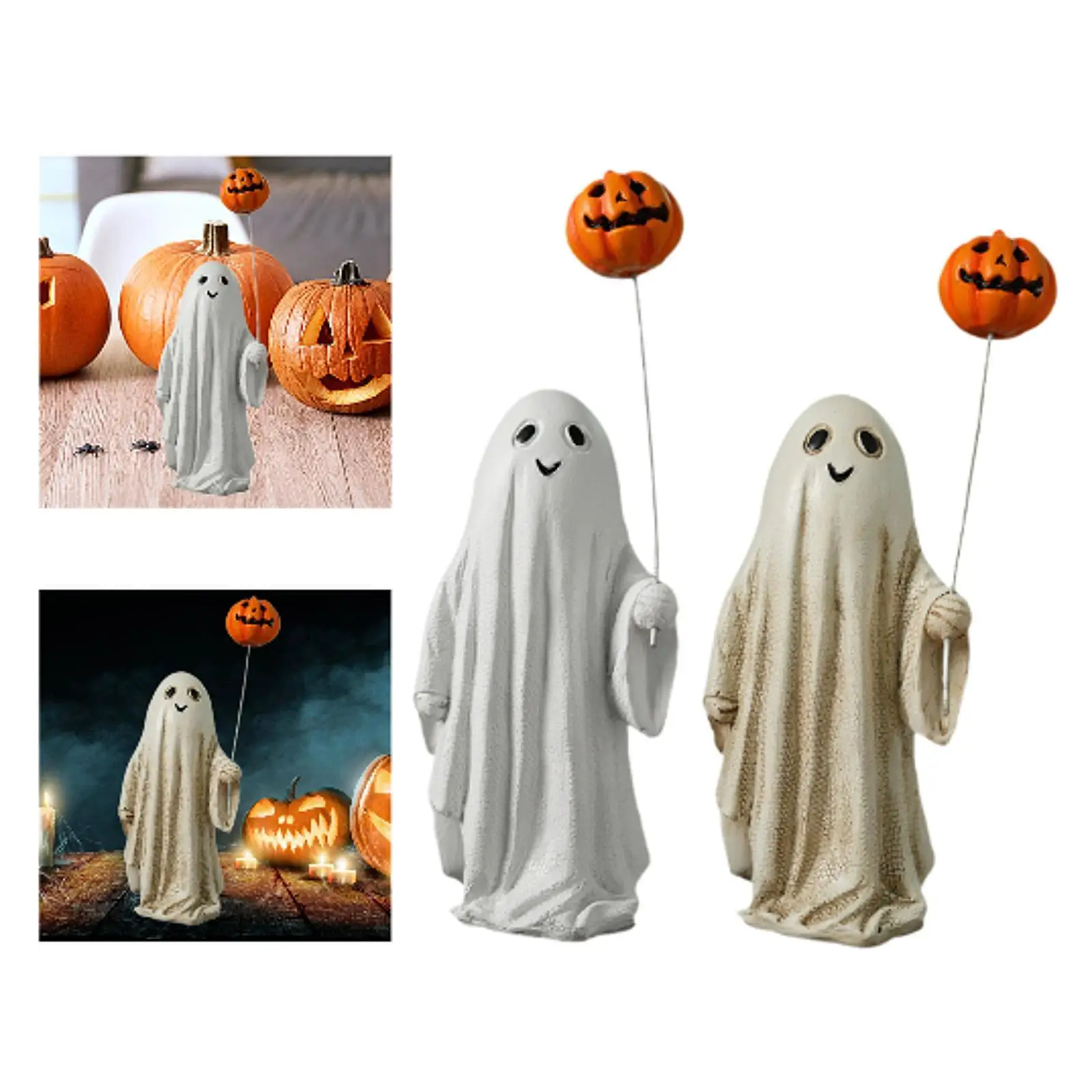 19cm Table Ornament Wear Resistant Multipurpose Landscaping Accessories Lightweight Halloween Ghost and Pumpkin Balloon Figurine