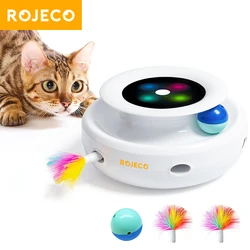 Juguete 2 en 1 para gatos: bola inteligente y plumero recargable