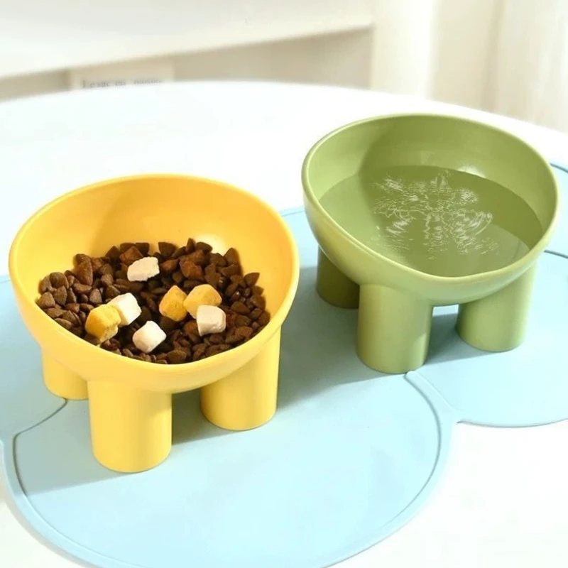 Cuenco elevado para perros y gatos con 15 °   Incline, plato de agua y comida para mascotas respetuoso con el cuello, comedero elevado estable para la salud de la columna vertebral