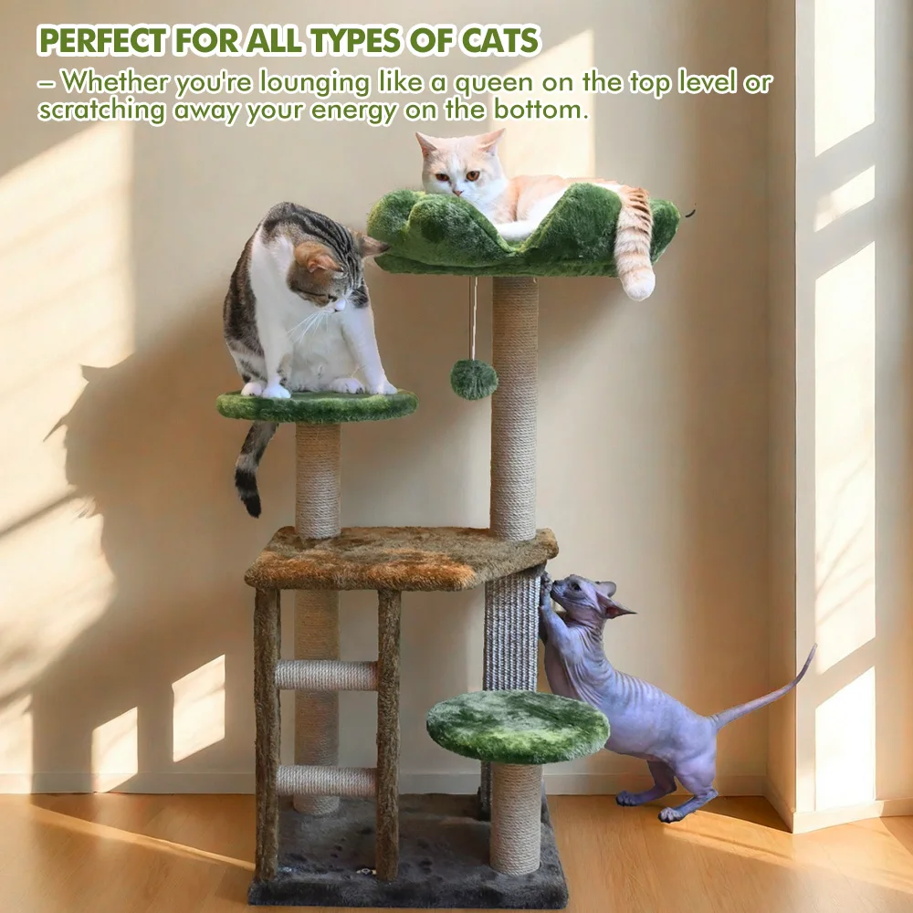Árbol para Gatos Medianos: Torre de Niveles con Escalera y Rascador - imagen 2