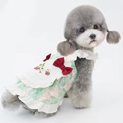 Vestido de princesa de perro INS de lujo, elegante vestido Floral con lazo para cachorro, vestidos de boda para fiesta de primavera y verano para Pomerania Yorkshire