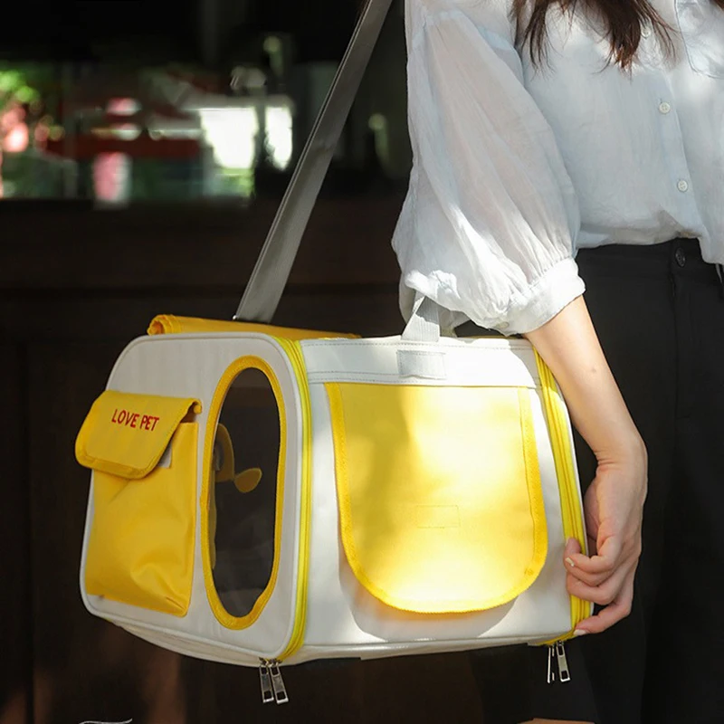 HOOPET-mochila portátil para mascotas, jaula transpirable de gran capacidad, para exteriores - imagen 3