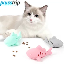 Dispensador interactivo de comida con forma de pez para gatos