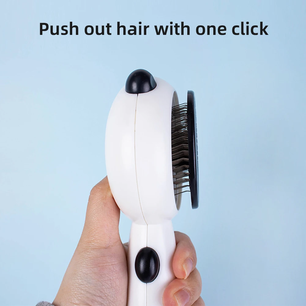 Cepillo de acero inoxidable para perros y gatos, peine de autolimpieza para quitar pelos de mascotas, accesorios para cachorros y gatitos, suministros para perros - imagen 3