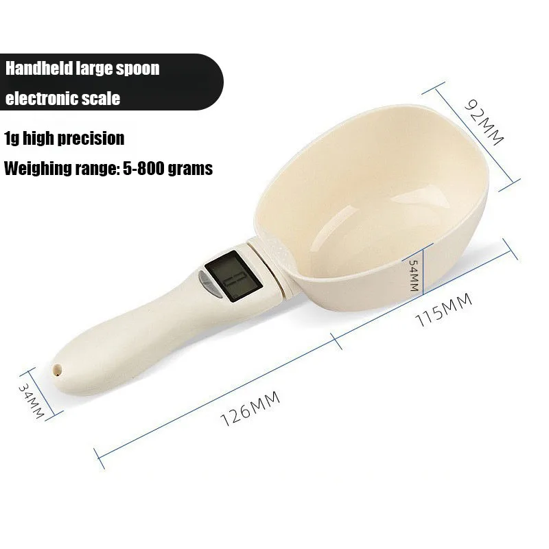 Cuchara medidora de alimentos para mascotas, taza medidora electrónica de comida para perros y gatos, báscula Digital para alimentos con pantalla LED - imagen 2