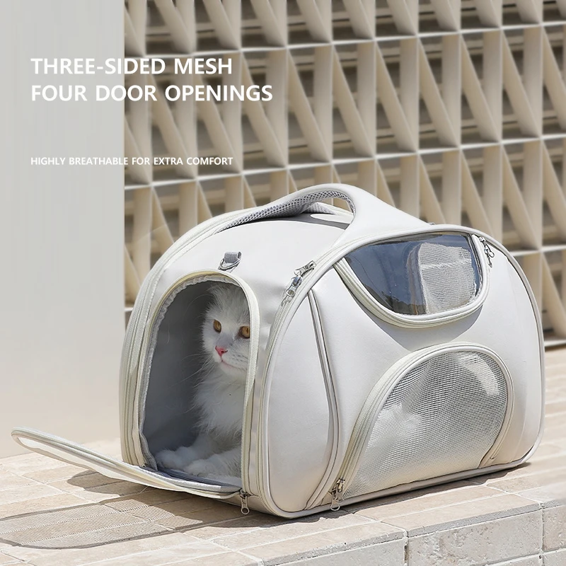 HOOPET Mochila transportadora para mascotas expandible todo en uno - Bolsa de flujo de aire XXL para gatos y perros pequeños, bolsa de viaje liviana Oxford 600D con - imagen 3