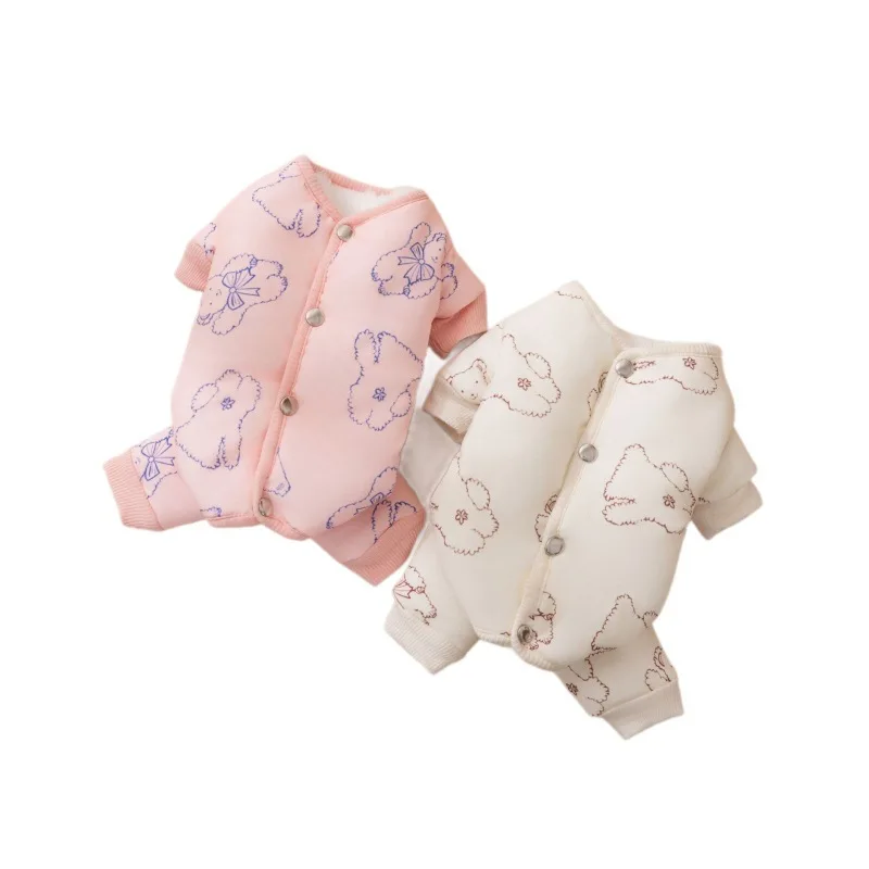 Body para mascotas de otoño e invierno, chaqueta gruesa y cálida de cuatro patas, ropa para cachorros de peluche para perros medianos y pequeños - imagen 5