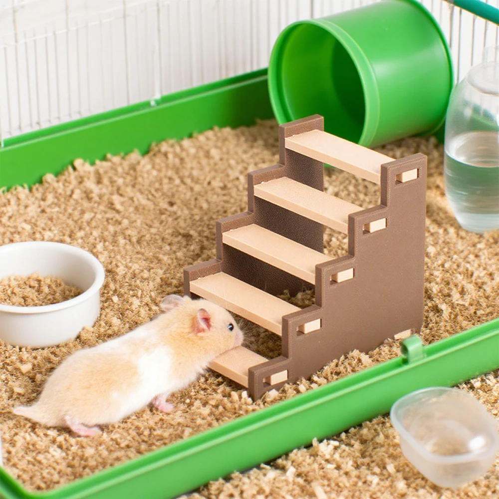Escalera de escalada de plástico para hámster, plataforma de baño oculta de varios niveles para mascotas pequeñas, gerbos, jaula de escalera para hámster, 1 ud. - imagen 2