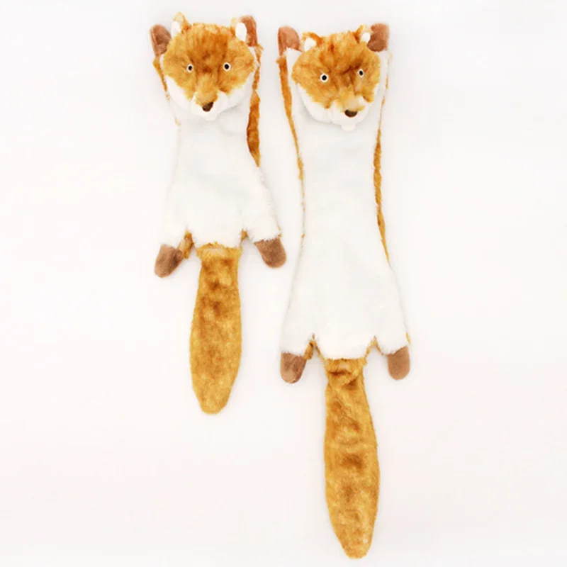 Juguete de peluche para masticar perros, 45/60CM, con chirriador, forma de Animal para perros pequeños y medianos, cachorros, zorro, Wolfdog, ardilla, León, Tigre, leopardo - imagen 3