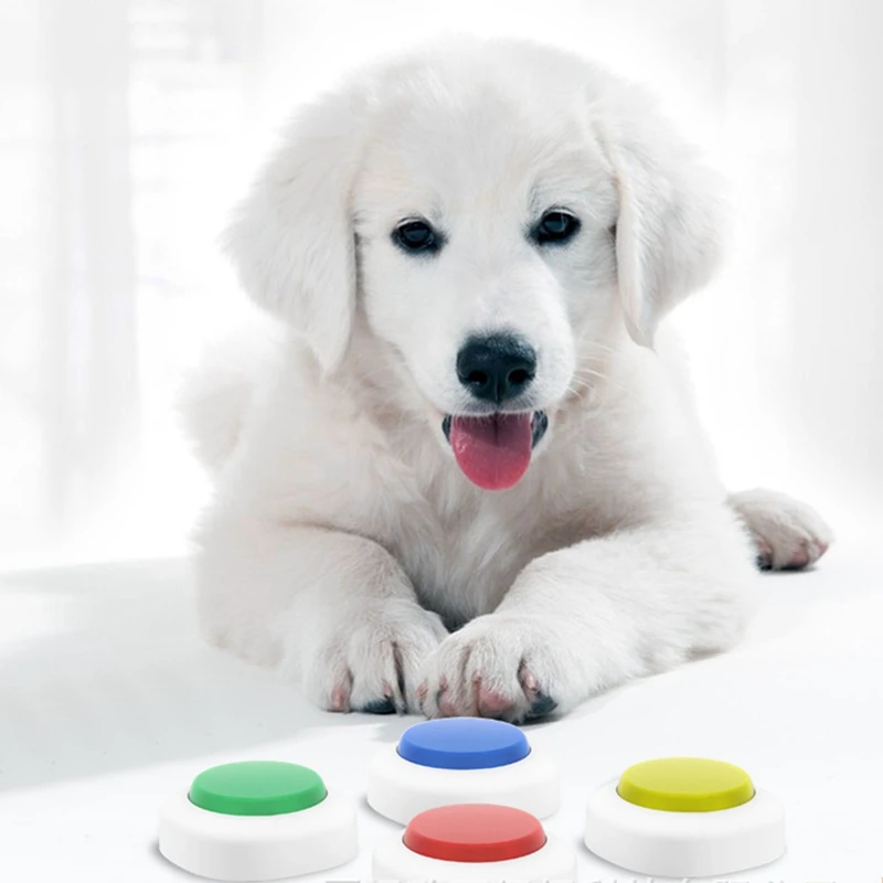 Botón de grabación de voz para perros, juguete para hablar, comunicación de entrenamiento de mascotas, regalo divertido, antideslizante para estudio, oficina, hogar, paquetes de 4 colores - imagen 4