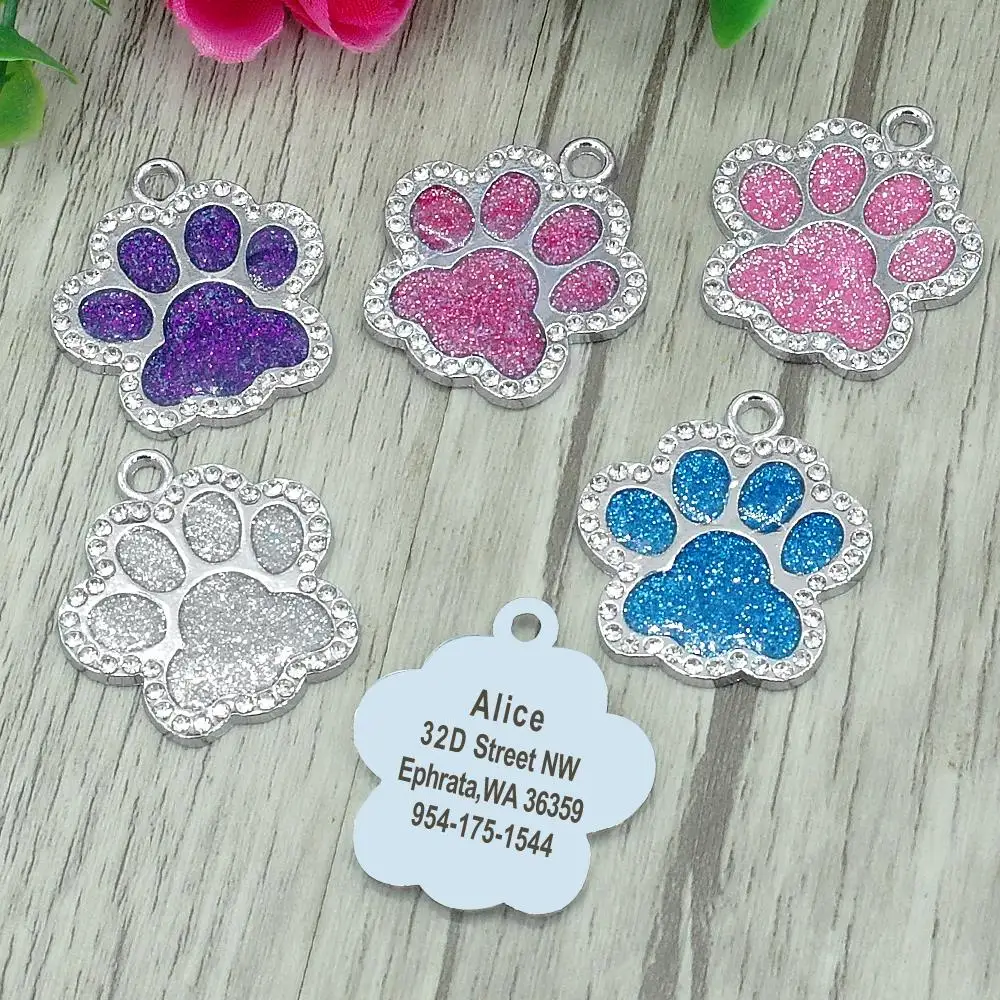 Etiquetas de dirección personalizadas para perros y gatos, accesorios grabados para cachorros y gatos, etiqueta de número de nombre de acero inoxidable grabada para perros y gatos - imagen 3