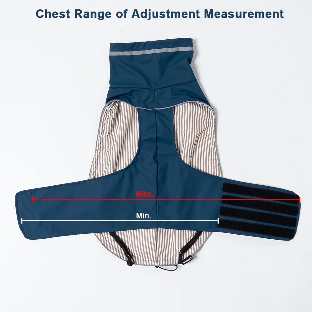Ropa impermeable reflectante para mascotas, chaqueta de cuello alto para perros medianos, chubasquero impermeable para perros labradores - imagen 4