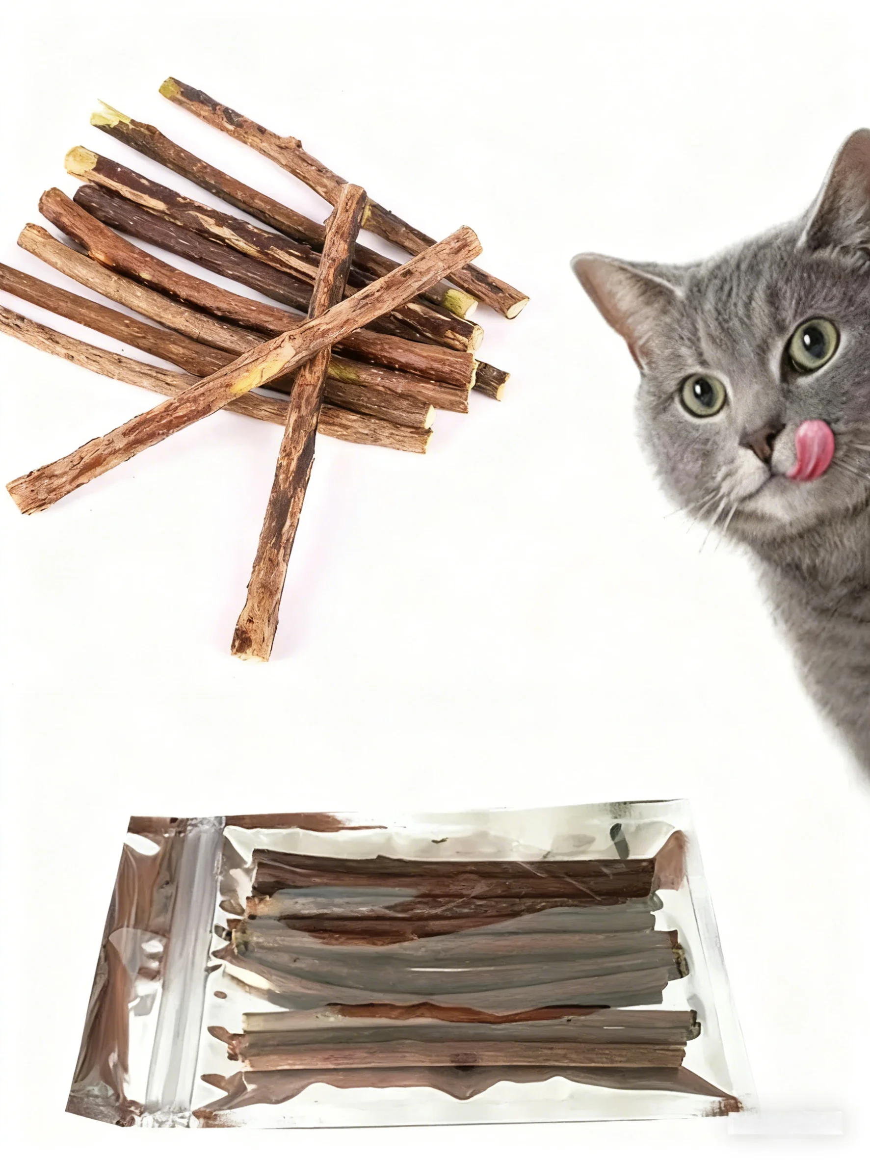 Palo masticable natural para gatos - limpieza dental y snack - imagen 2
