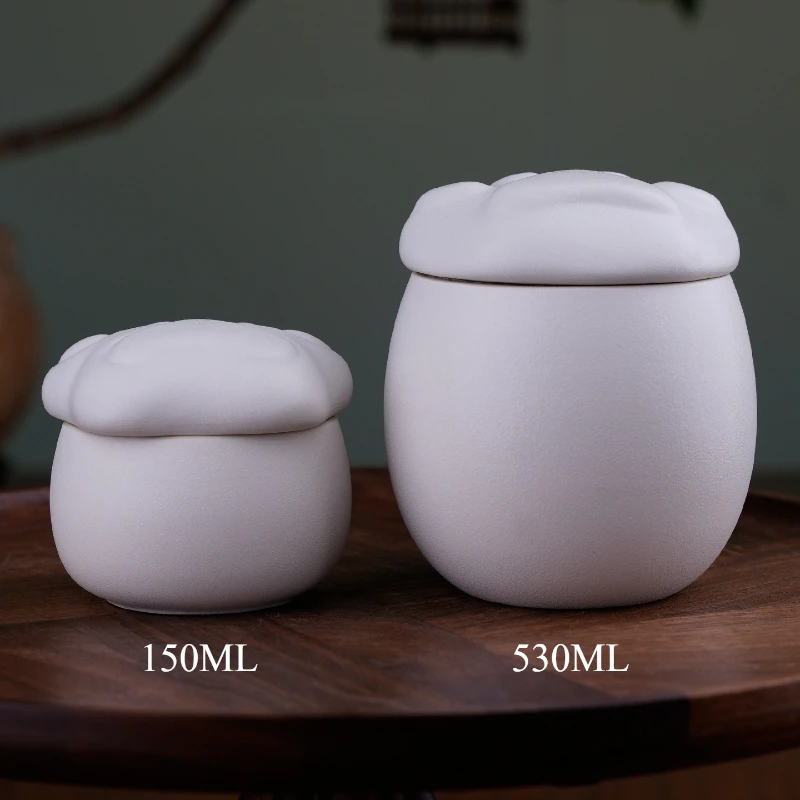 Urnas Retro de cerámica gruesa con forma de pata de gato para cenizas de mascotas, memoriales funerarios, urna de ceniza para mascotas muertas, recuerdo de cremación sellado de cerámica, urnas para gatos - imagen 5