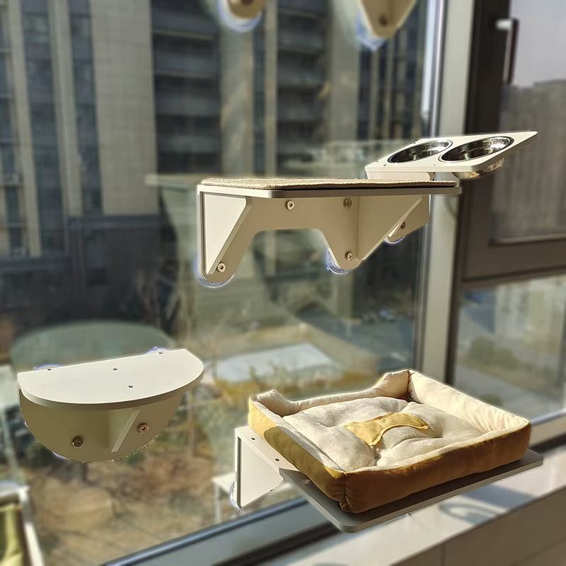 Hamaca para gatos con ventosa de pared transparente sin perforaciones - imagen 5