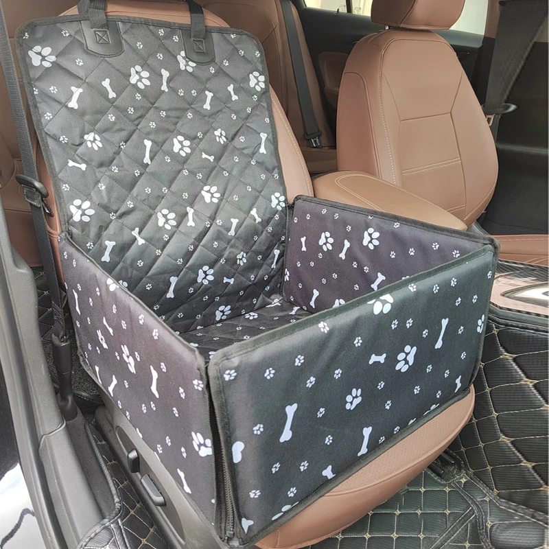 Funda de asiento de coche con estampado para mascotas, bolsa de transporte para gatos y cachorros, hamaca plegable de viaje, cesta impermeable para perros - imagen 4