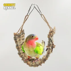 Columpio de madera natural para loros y pájaros – Juguete masticable