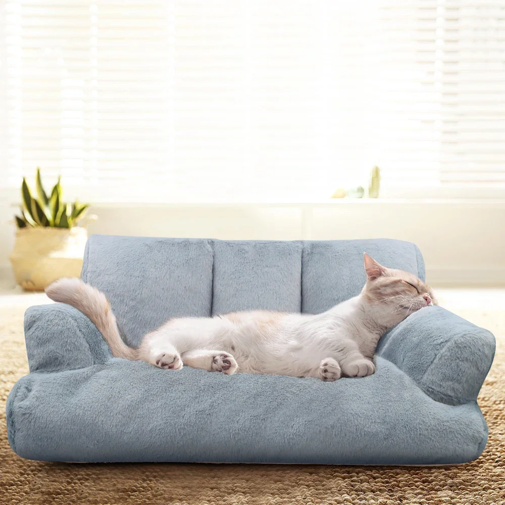 Sofá cama para mascotas de interior para gatitos, cama cómoda para perros pequeños a medianos, suministros para mascotas, sofá cama para gatos, calidez de invierno - imagen 3
