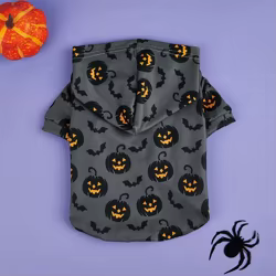 Sudadera con capucha perros Halloween motivo calabaza y murciélago