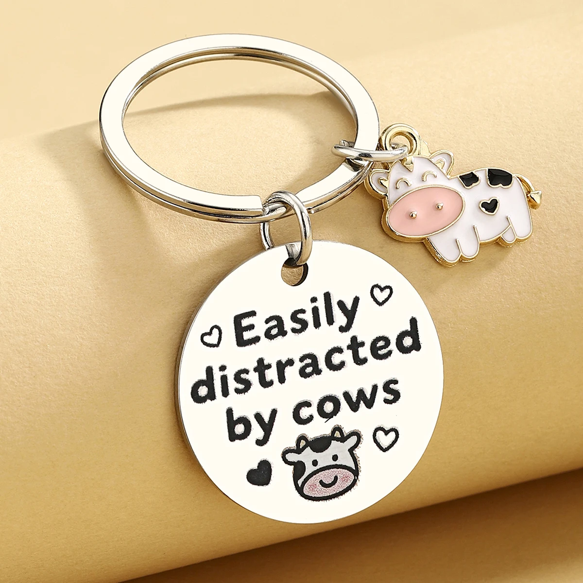 Regalos de vaca para mujer, Mini llavero de animales, decoración temática de vacas, accesorios de cosas con estampado de vacas, lindos llaveros de vaquera - imagen 4