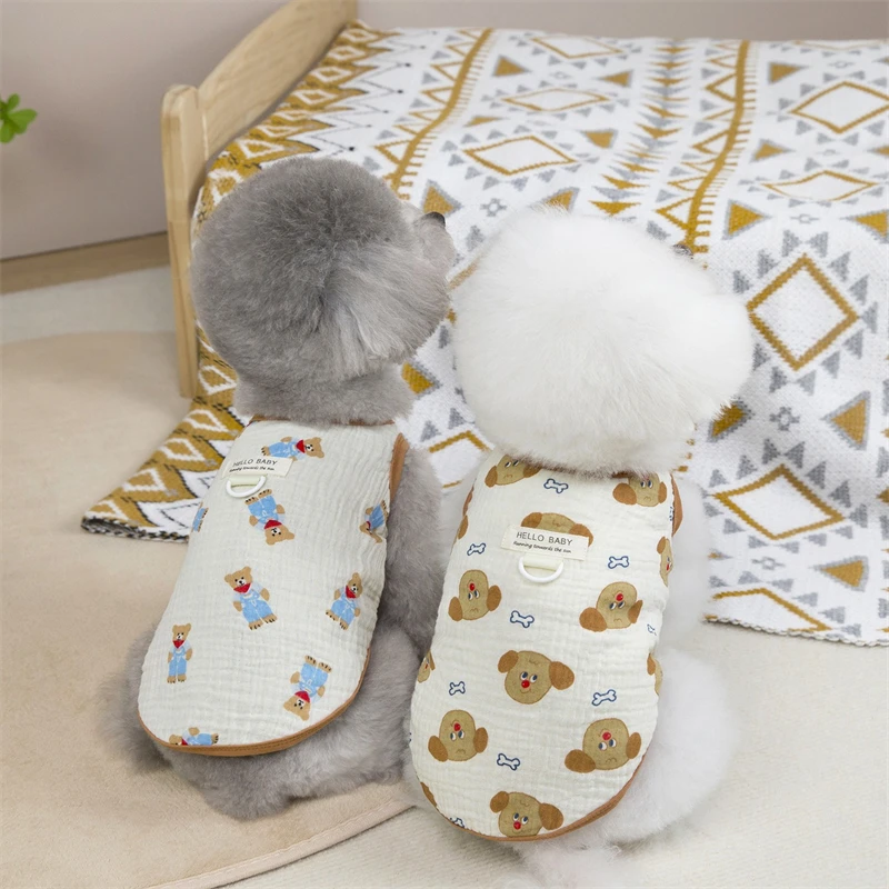 Cotton Yarn Soft Summer Vests for Dogs Breathable Cartoon Animal Small Medium Puppy T Shirt Leisure Unisex Pet Cat Overalls - imagen 5