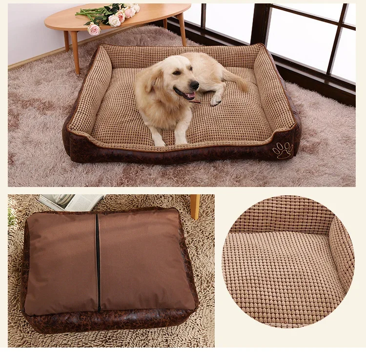 Cama para perros medianos, sofá cama rectangular para perros y gatos, cojín para casa resistente a masticar, desmontable, lavable, traje para invierno - imagen 3