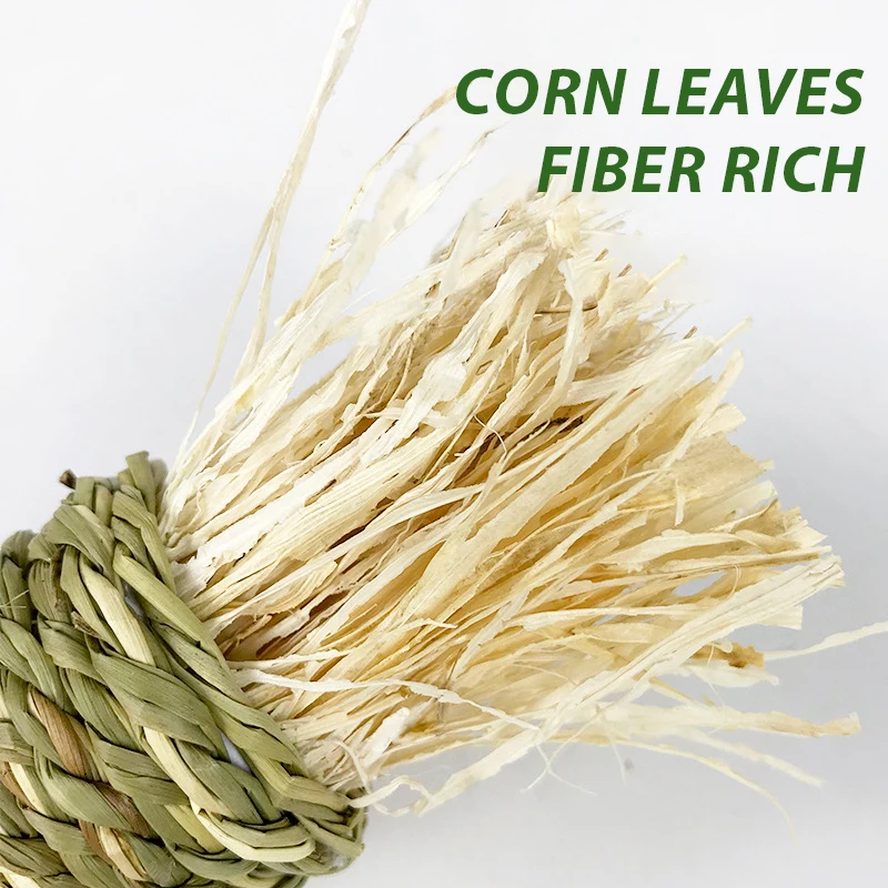 Juguete para masticar para mascotas tejido a mano, hierba de agua, zanahoria, conejo, molares, alivia el aburrimiento, conejillo de indias, Chinchilla, juguetes para masticar hierba D9130 - imagen 2