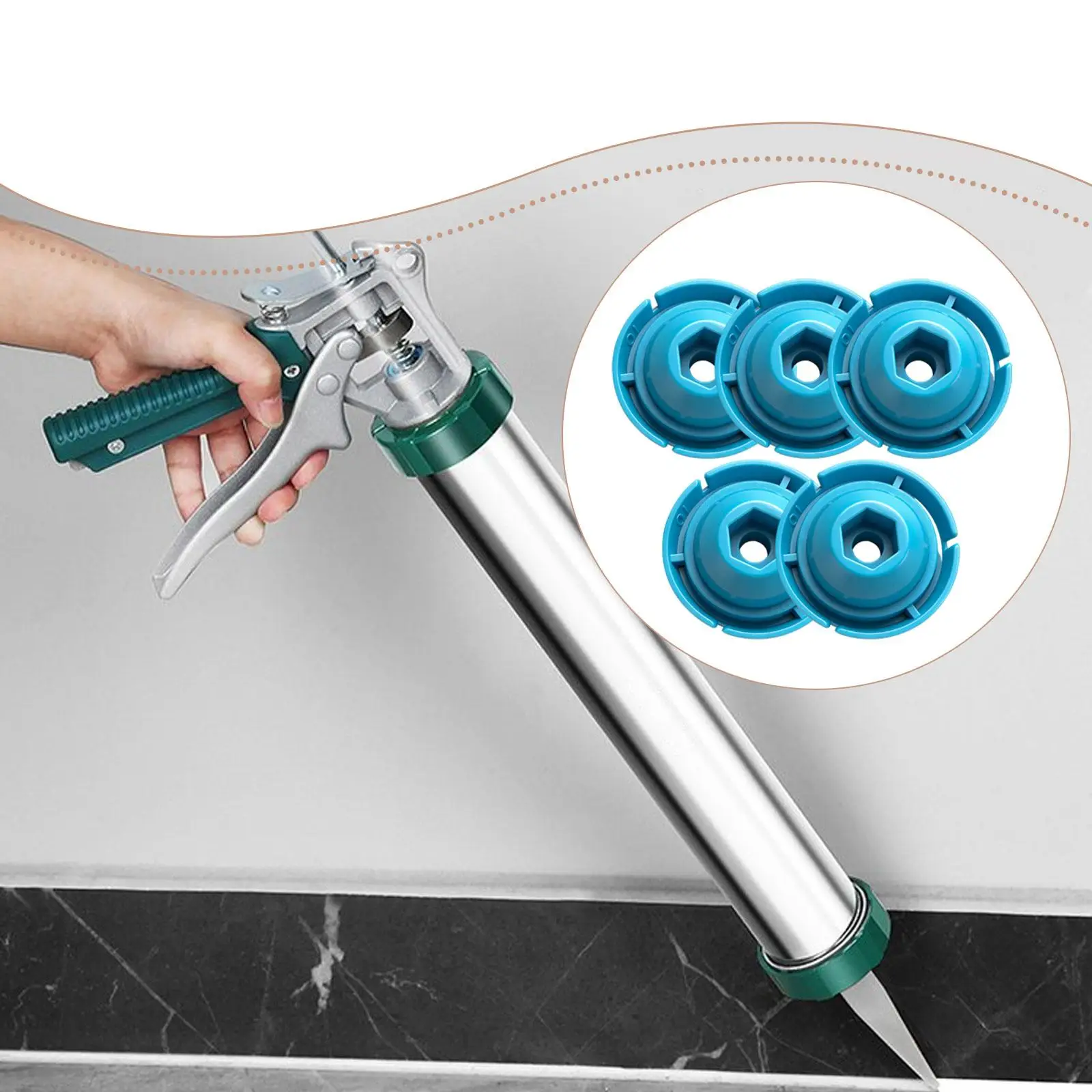 5 uds máquinas de calafateo placa de empuje portátil 5 cm de diámetro pieza de reparación profesional fácil instalación accesorios resistentes azul - imagen 3