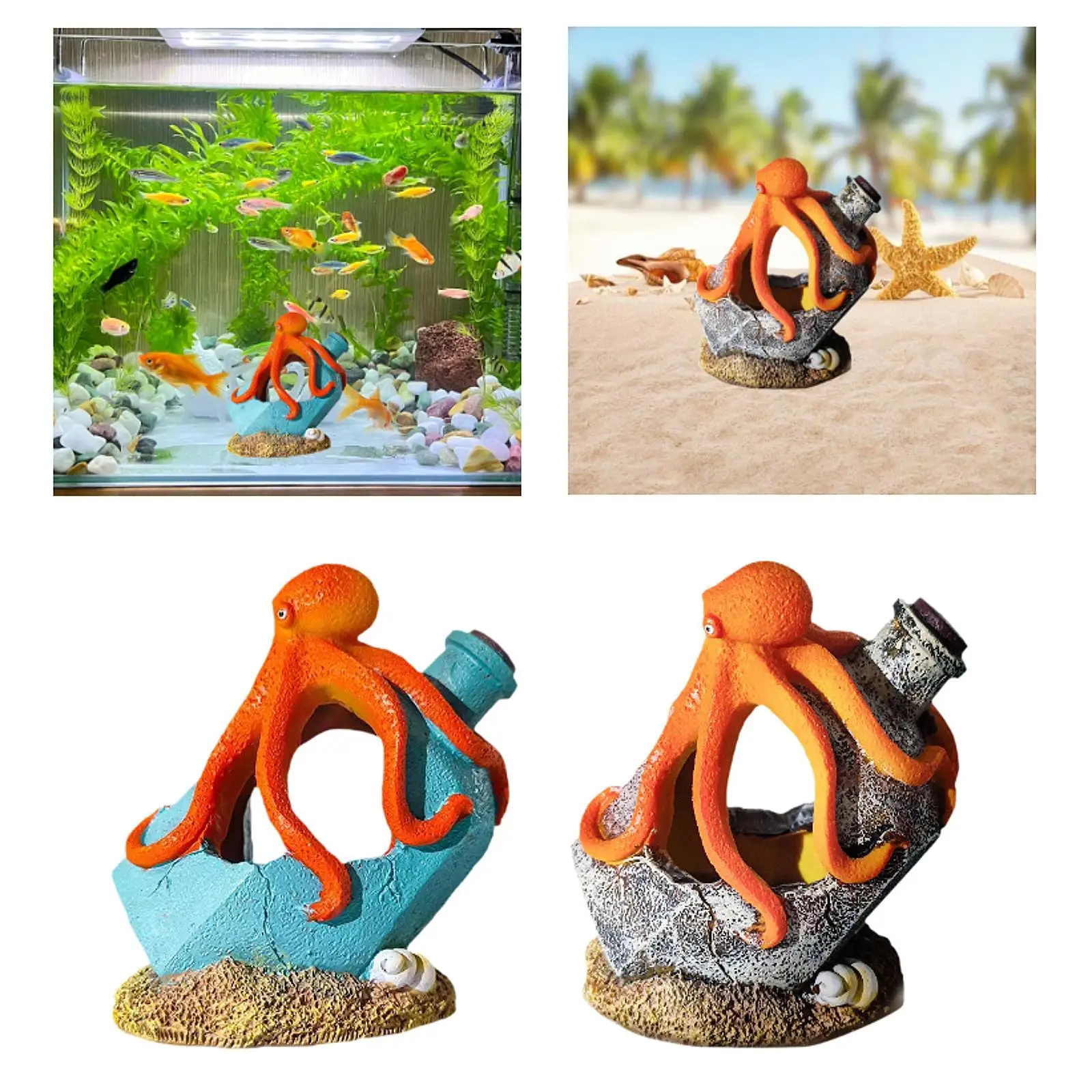 Aquarium Decoration Lifelike Fish Shrimp Hiding House Fish Shrimp Shelter for Tabletop