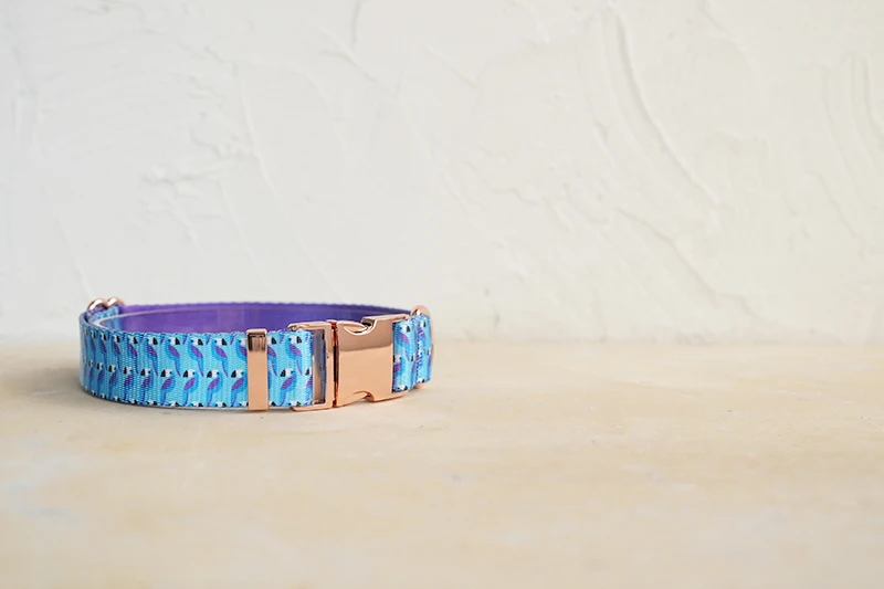 Detalle del collar con hebilla oro rosa