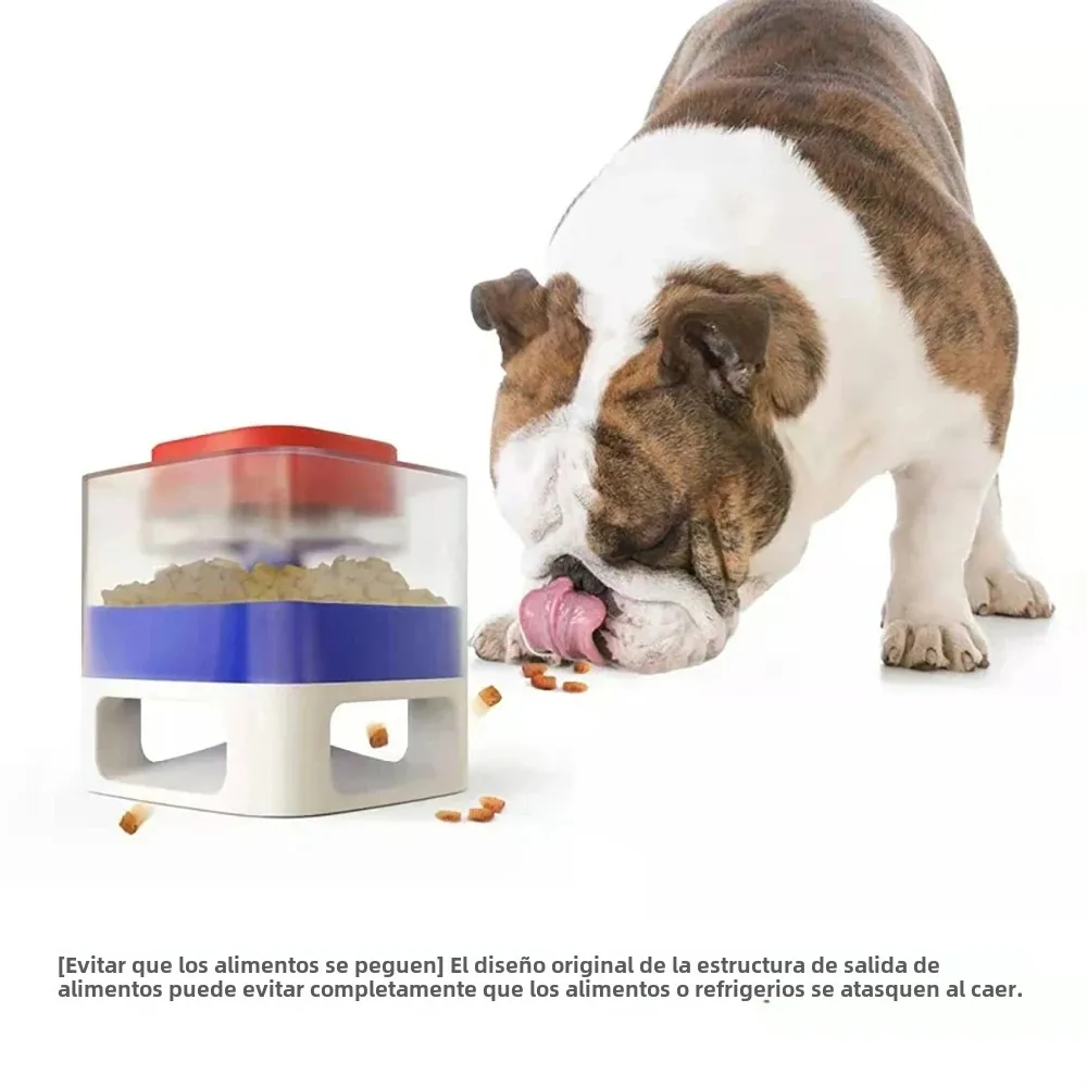 Dispensador Automático de Comida para Mascotas, Comedero Lento para Perros, Antideslizante, Cuadrado, Transparente, Caja de Almacenamiento de Alimentos Visible, Juguetes Interactivos, Suministros para Mascotas - imagen 5