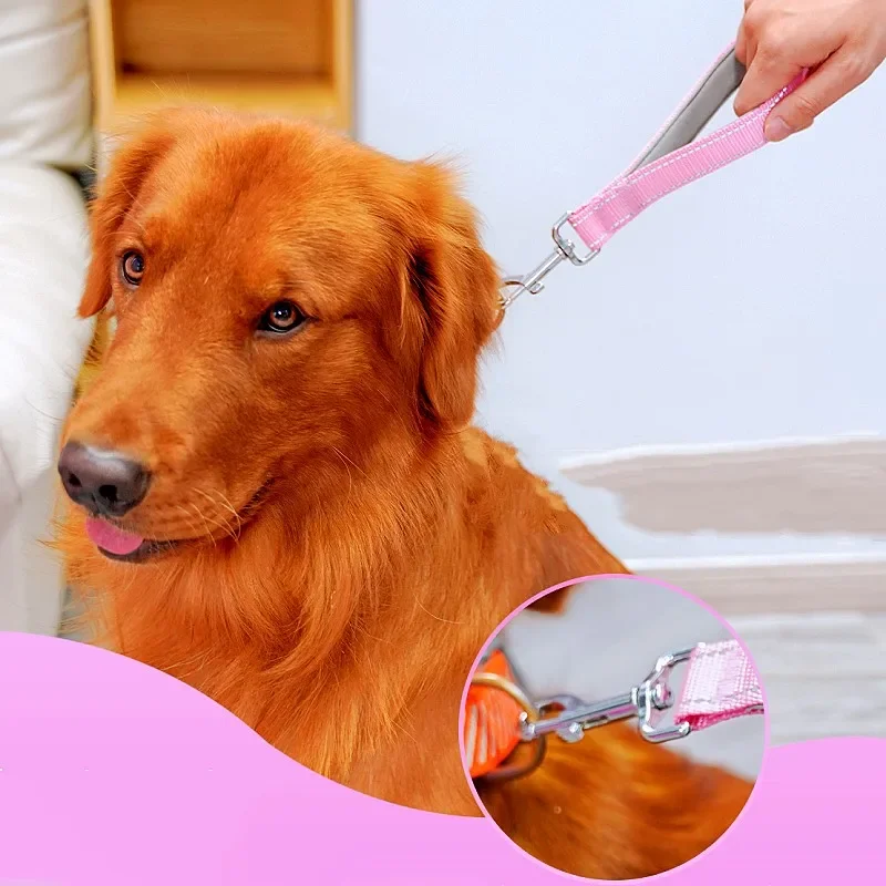 Correa para perro, correa corta para perros, correas reflectantes de 25cm para caminar, mango cómodo, correas de cadena para perros grandes, accesorios para mascotas - imagen 3