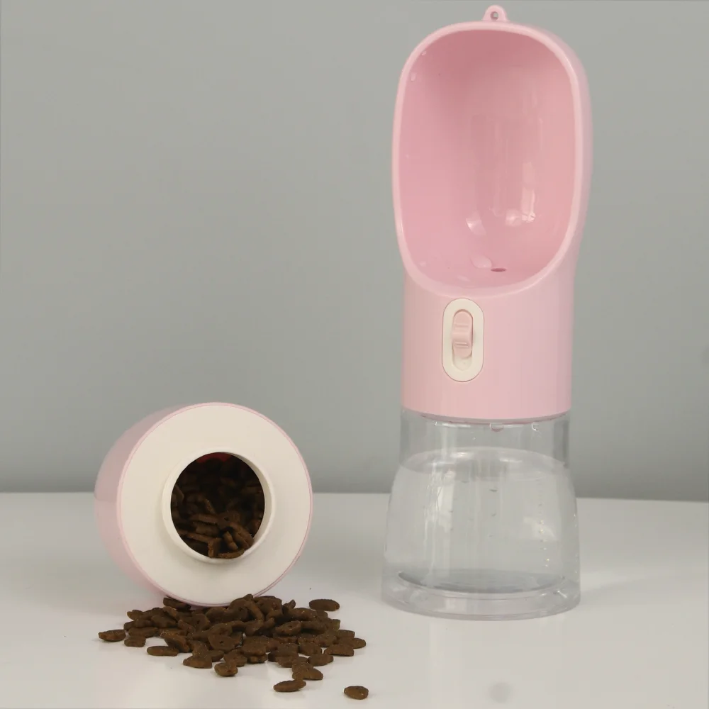 Botella de agua portátil 2 en 1 para perros con contenedor de comida para mascotas grandes y pequeñas, tazón alimentador de agua, dispensador de agua, suministros para Chihuahua - imagen 5