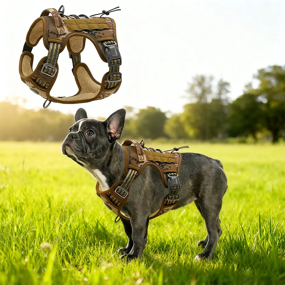 Arnés táctico reflectante para perros, chaleco para perros medianos y grandes, equipo duradero impermeable para mascotas, para caminar al aire libre, entrenamiento y caza