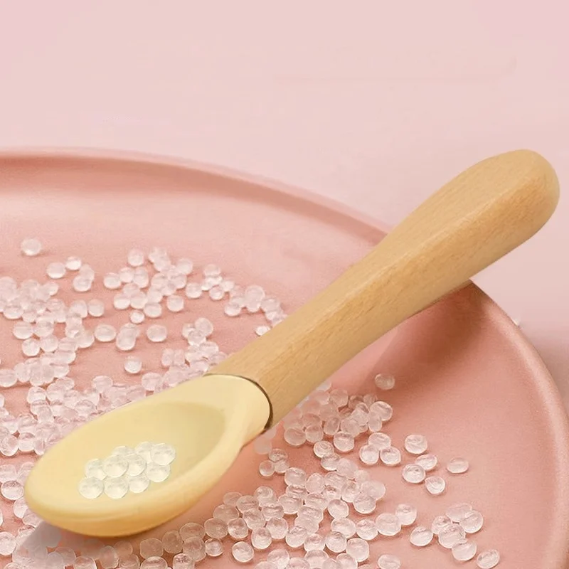 Cuchara de silicona de grado alimenticio para mascotas con mango de madera antideslizante para gatos, alimentador de alimentos enlatados/húmedo, fácil de limpiar, seguro para gatitos pequeños P - imagen 3