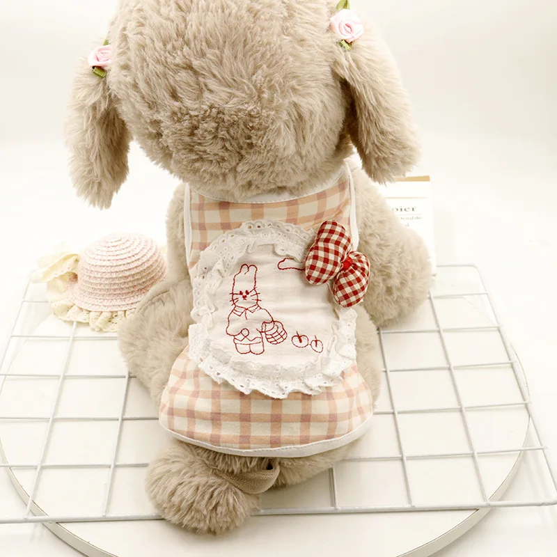 Chaleco a cuadros de primavera para mascotas, ropa para gatos, pijamas para el hogar, ropa para cachorros, ropa para perros pequeños - imagen 4