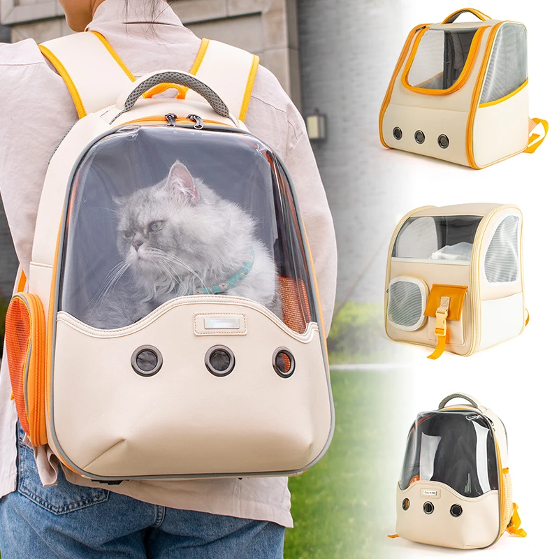 Mochila para mascotas, bolsa de viaje transpirable, cápsula espacial para perros y gatos pequeños, mochila de transporte de alta calidad - imagen 2