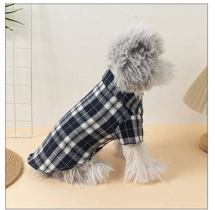 Camisa a cuadros para perros, ropa para cachorros pequeños, gatos, niño, niña, gatito, camiseta suave para mascotas, traje de vacaciones, Polo para todas las estaciones - imagen 5
