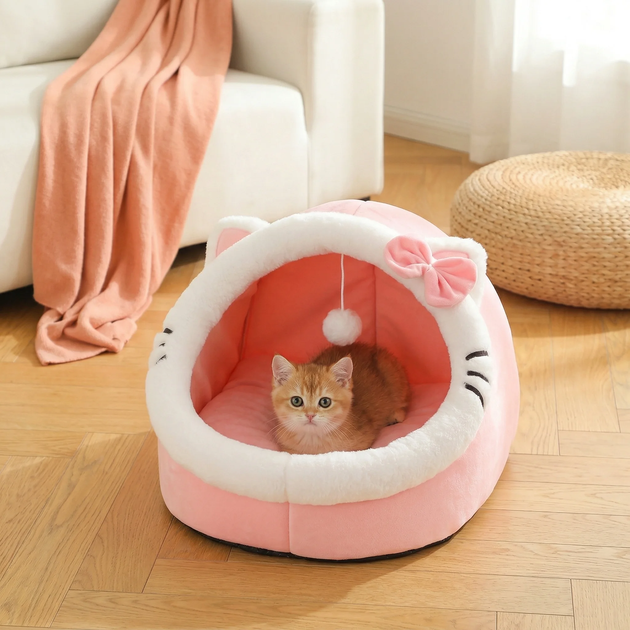 Cama suave y cómoda para gatos de cuatro estaciones – Casa y saco - imagen 5