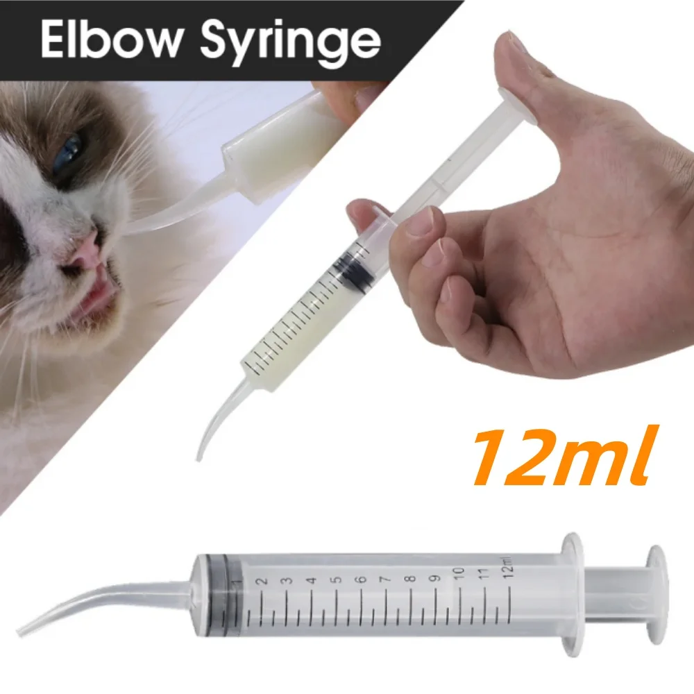 Jeringa de codo para alimentación de aves, alimentador de medicina para lactancia, jeringa de plástico de 12ml, sin aguja, alimentación de Palomas, 3 uds.