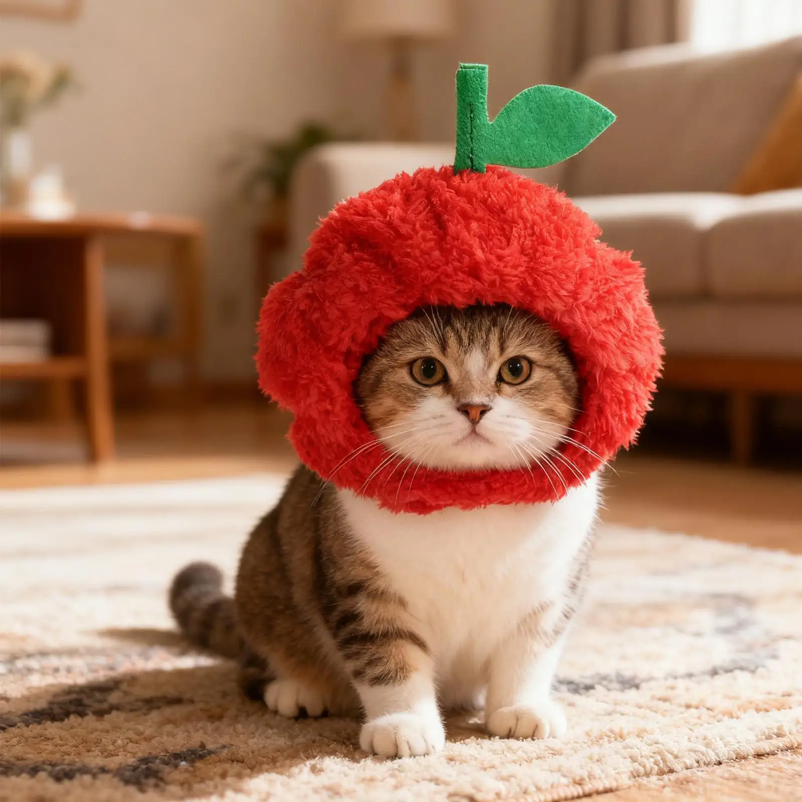 Gorro para gato, gorro ajustable de felpa para gato, cómodo sombrero para disfraz de mascota, accesorios para fotos de Halloween - imagen 2