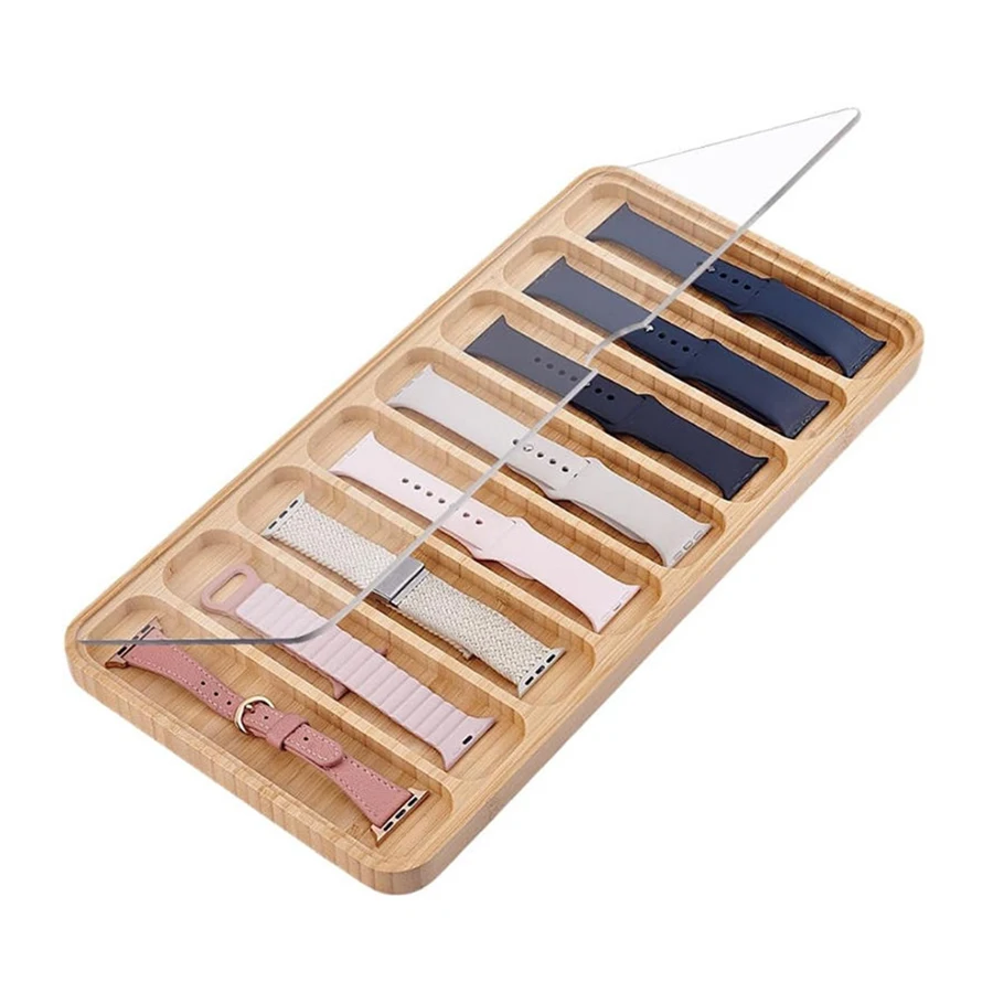Organizador de correas de perro – Estuche de madera con tapa acrílica - imagen 3