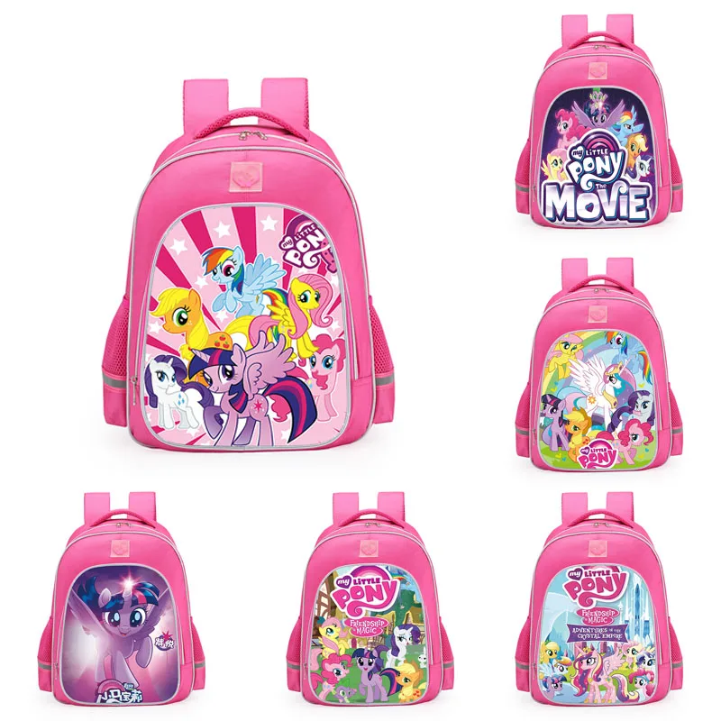 Mochila My Little Pony, bolso escolar rosa de dibujos animados para niñas de primaria, alivio de la carga ortopédica, mochila de Cosplay de gran capacidad, regalo