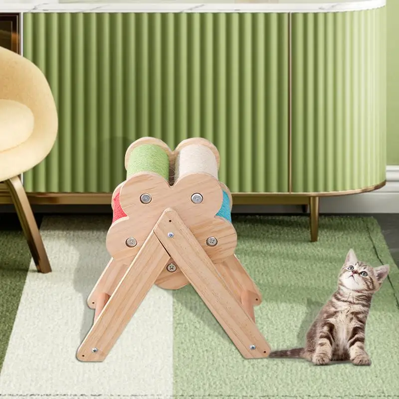 Poste rascador para gatos, poste rascador resistente al desgaste, juguete estable y divertido para mascotas - imagen 4