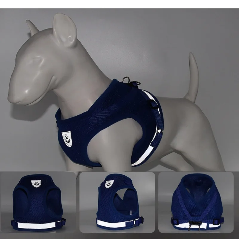 Juego de arnés y correa para perros de calidad, accesorios para perros pequeños, arnés para el pecho, correa para perros, Bulldog Francés, Pug, suministros medianos para mascotas - imagen 4