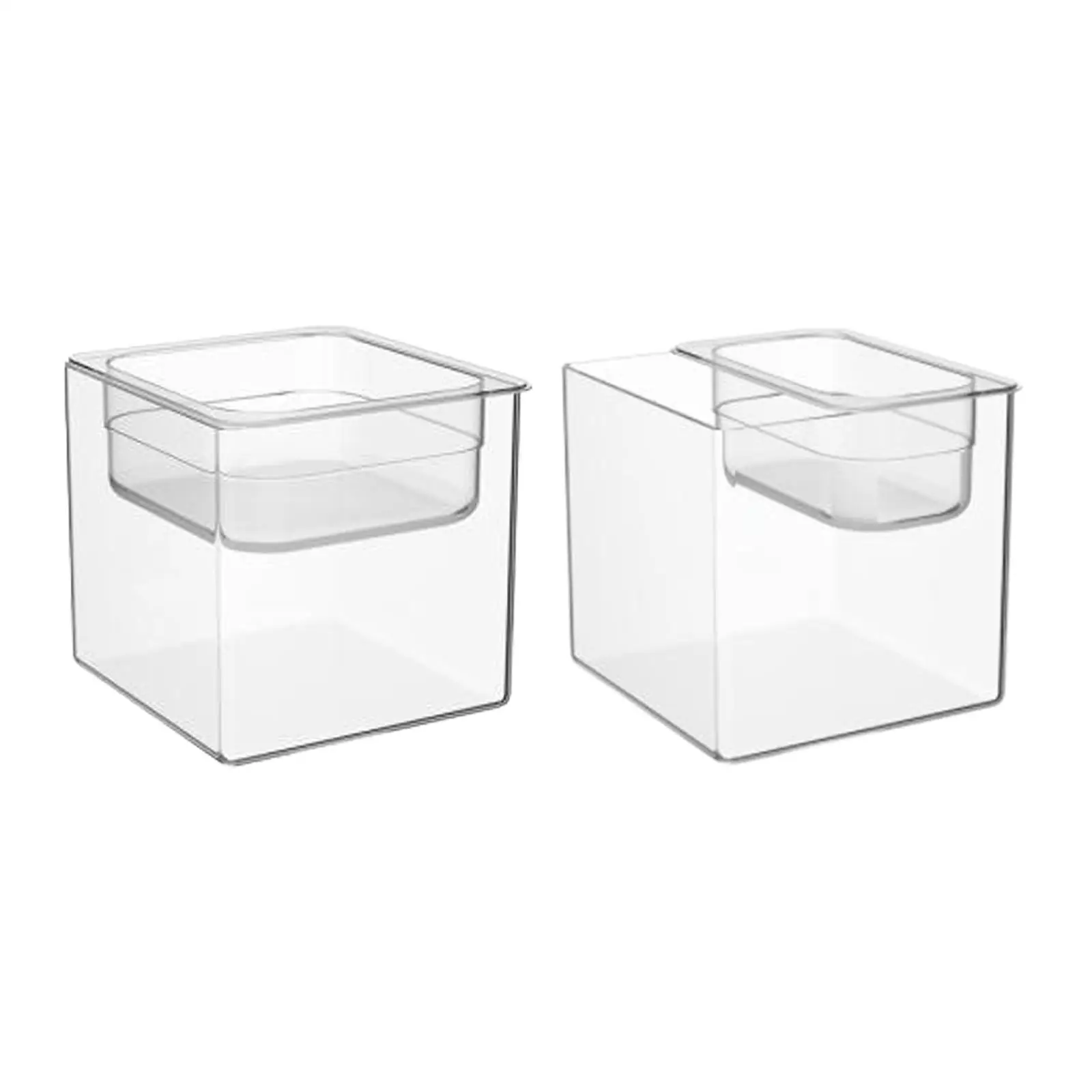 Small Shatterproof Fish Bowl PET Acrylic Mini Aquarium Pot Micro Landscape Fish Tank for Pet Drinking and Living Room Gift